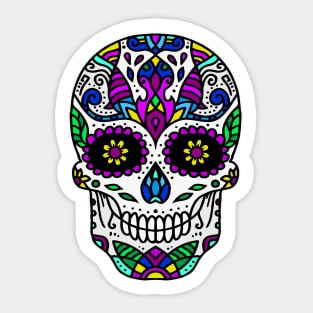 Retro Dia De Los Muertos Shirt. Vintage Sugar Skull with Flowers Cool Dia De Muertos Gift Sticker